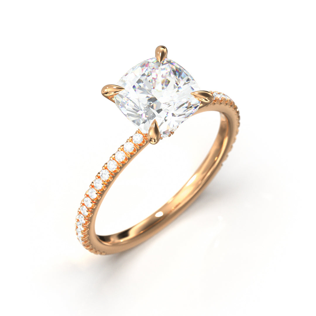 Cushion Cut Celestial Engagement Ring