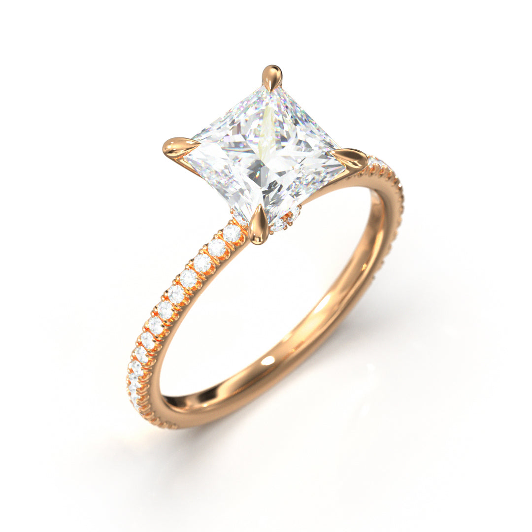 Princess Cut Celestial Engagement Ring