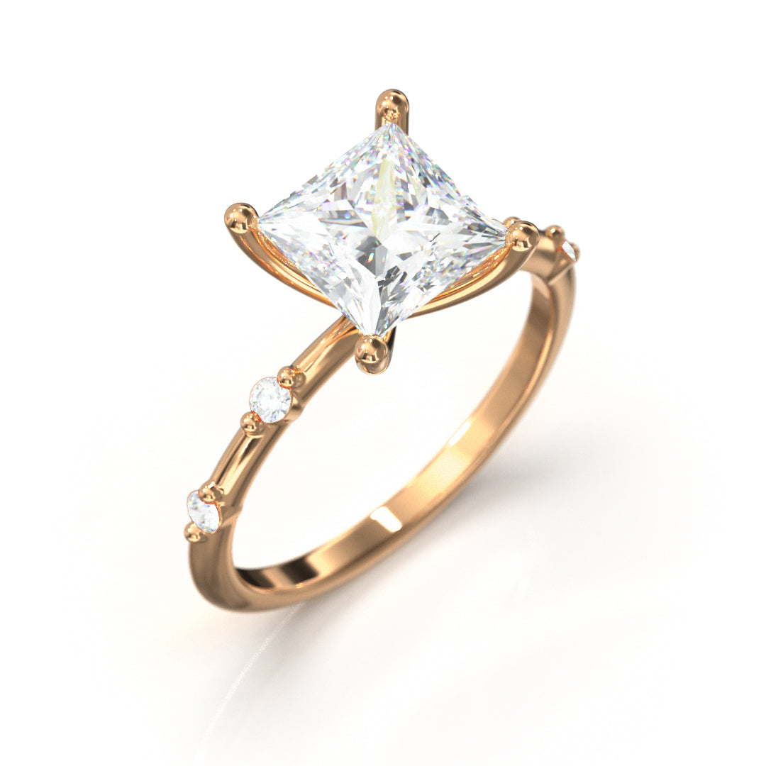 Princess Cut Regal Engagement Ring