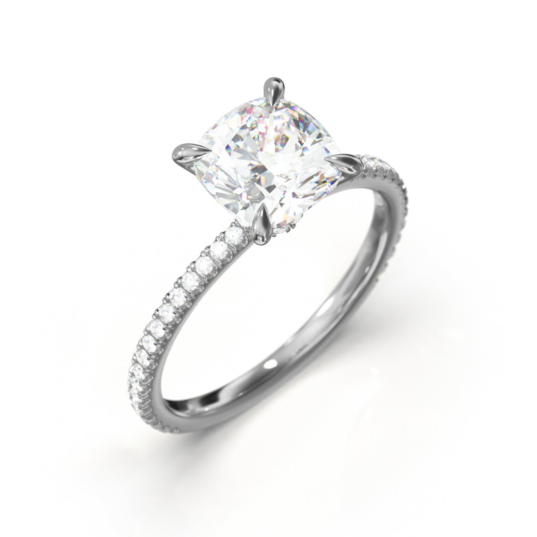 Cushion Cut Celestial Engagement Ring