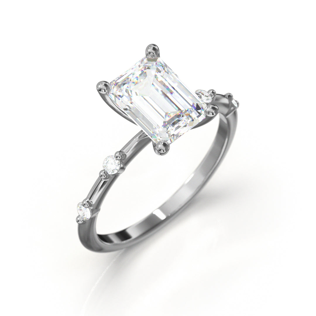 Emerald Cut Regal Engagement Ring