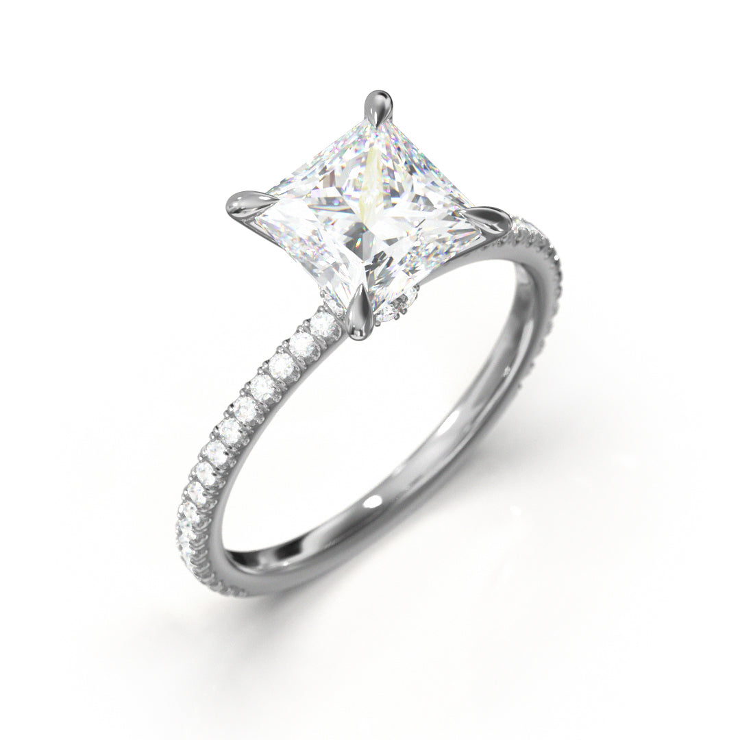 Princess Cut Celestial Engagement Ring