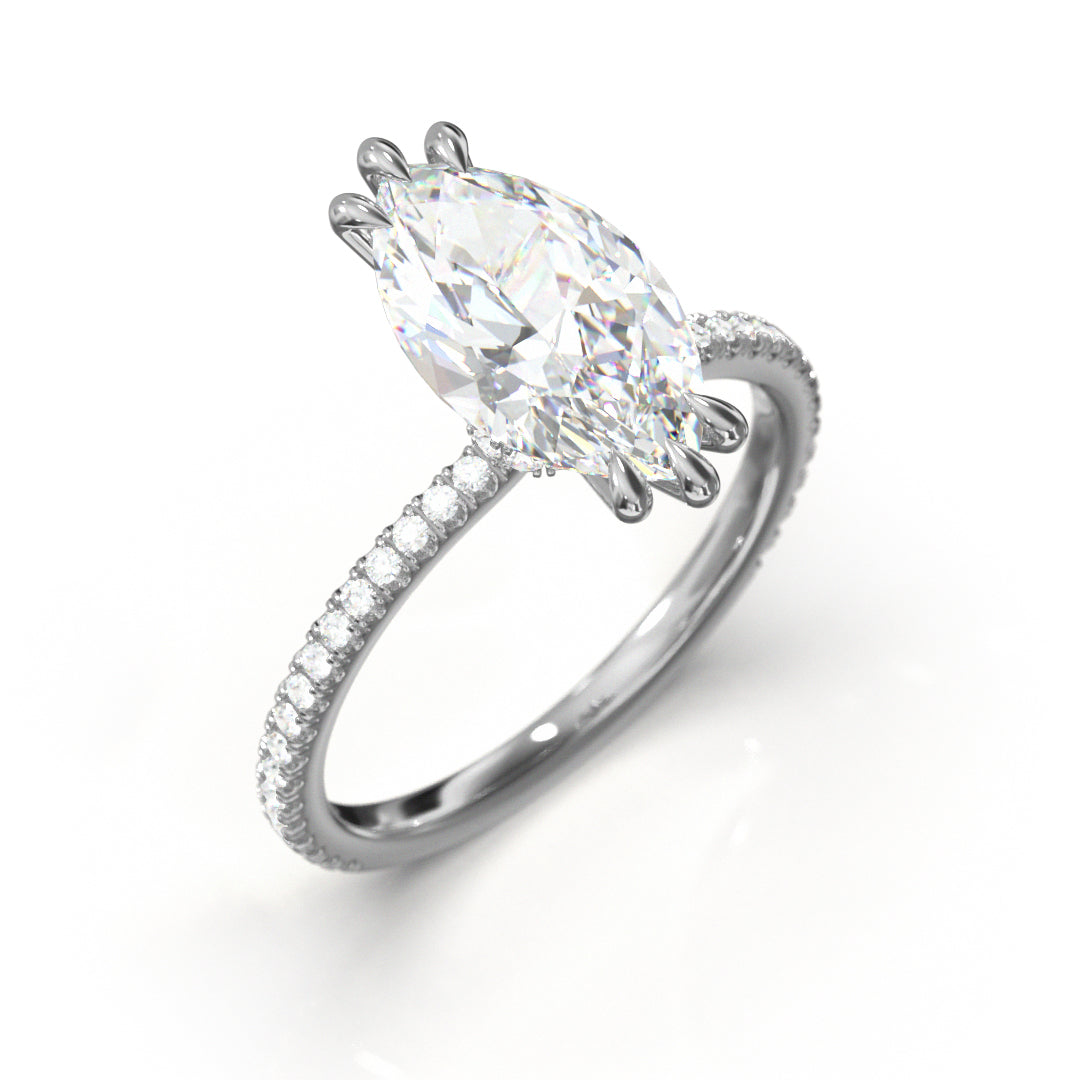 Marquise Cut Celestial Engagement Ring