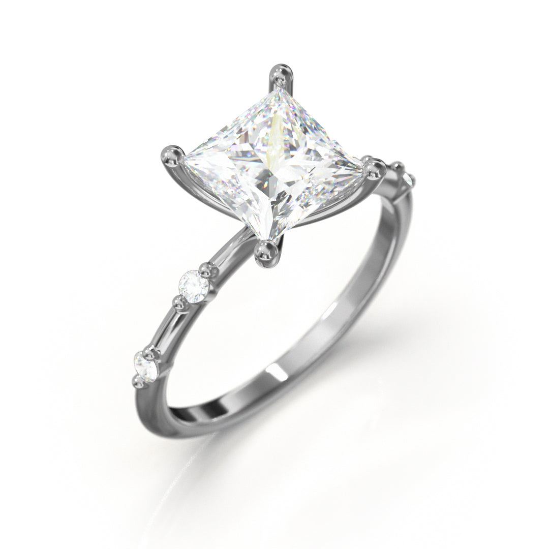 Princess Cut Regal Engagement Ring