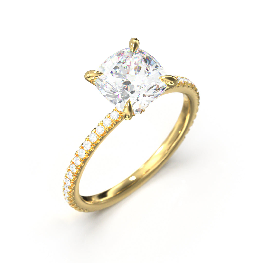 Cushion Cut Celestial Engagement Ring