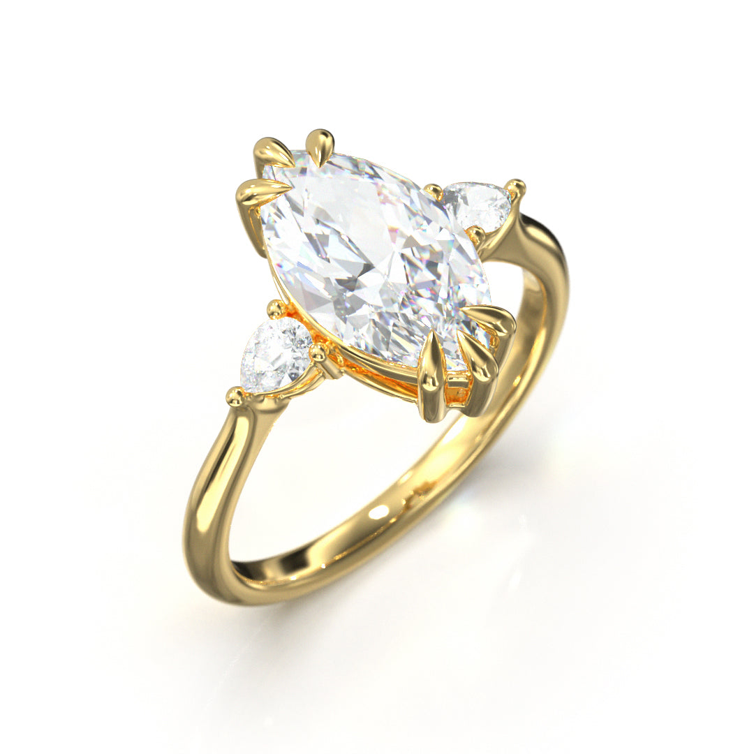 Marquise Cut Trident Engagement Ring