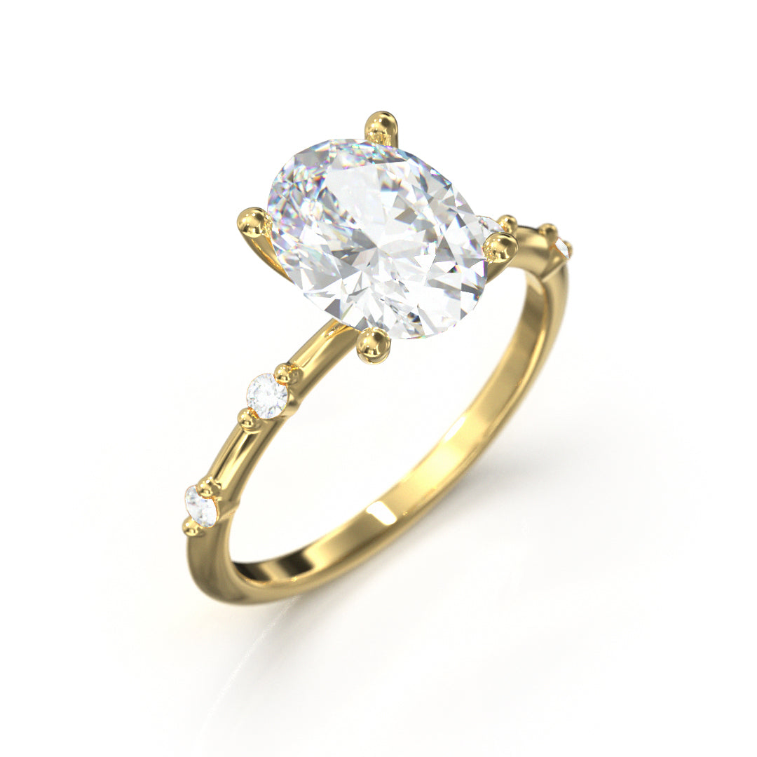 Oval Cut Regal Engagement Ring