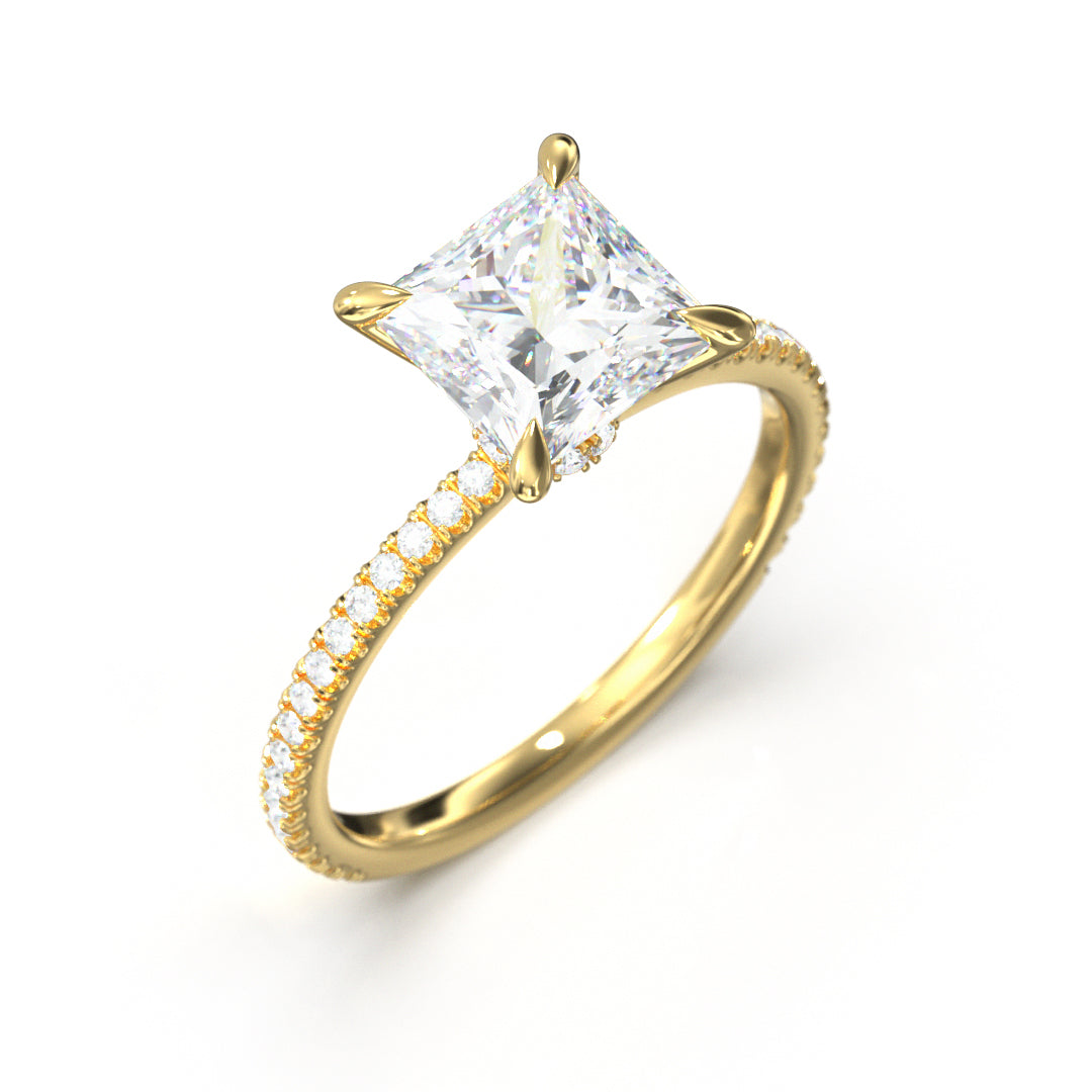 Princess Cut Celestial Engagement Ring