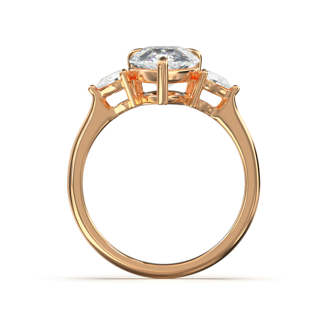 Pear Cut Trident Engagement Ring