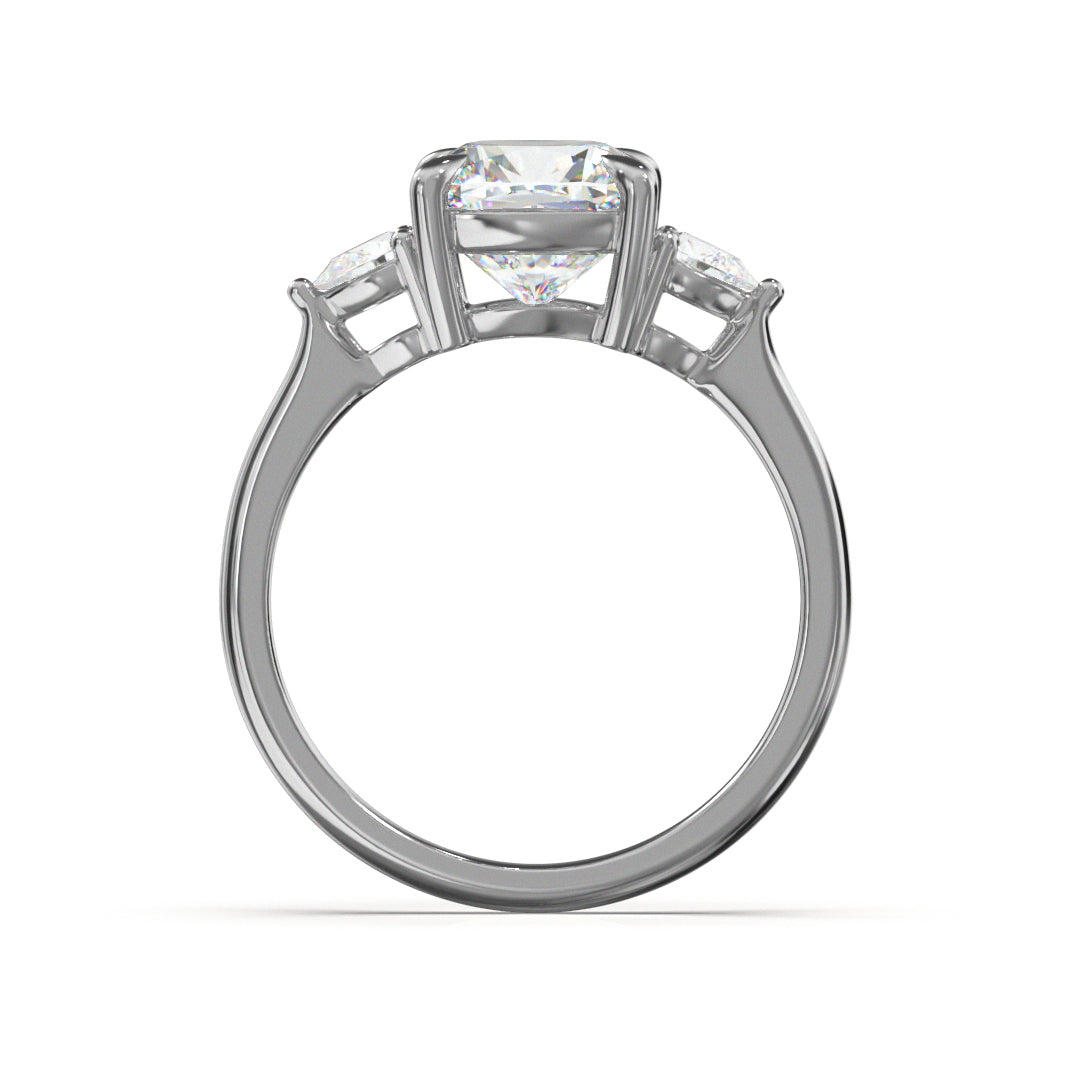 Cushion Cut Trident Engagement Ring