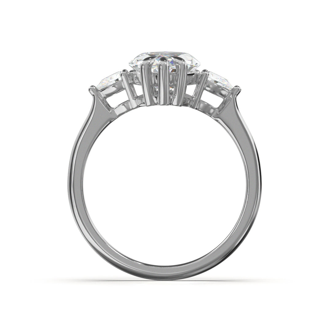 Marquise Cut Trident Engagement Ring