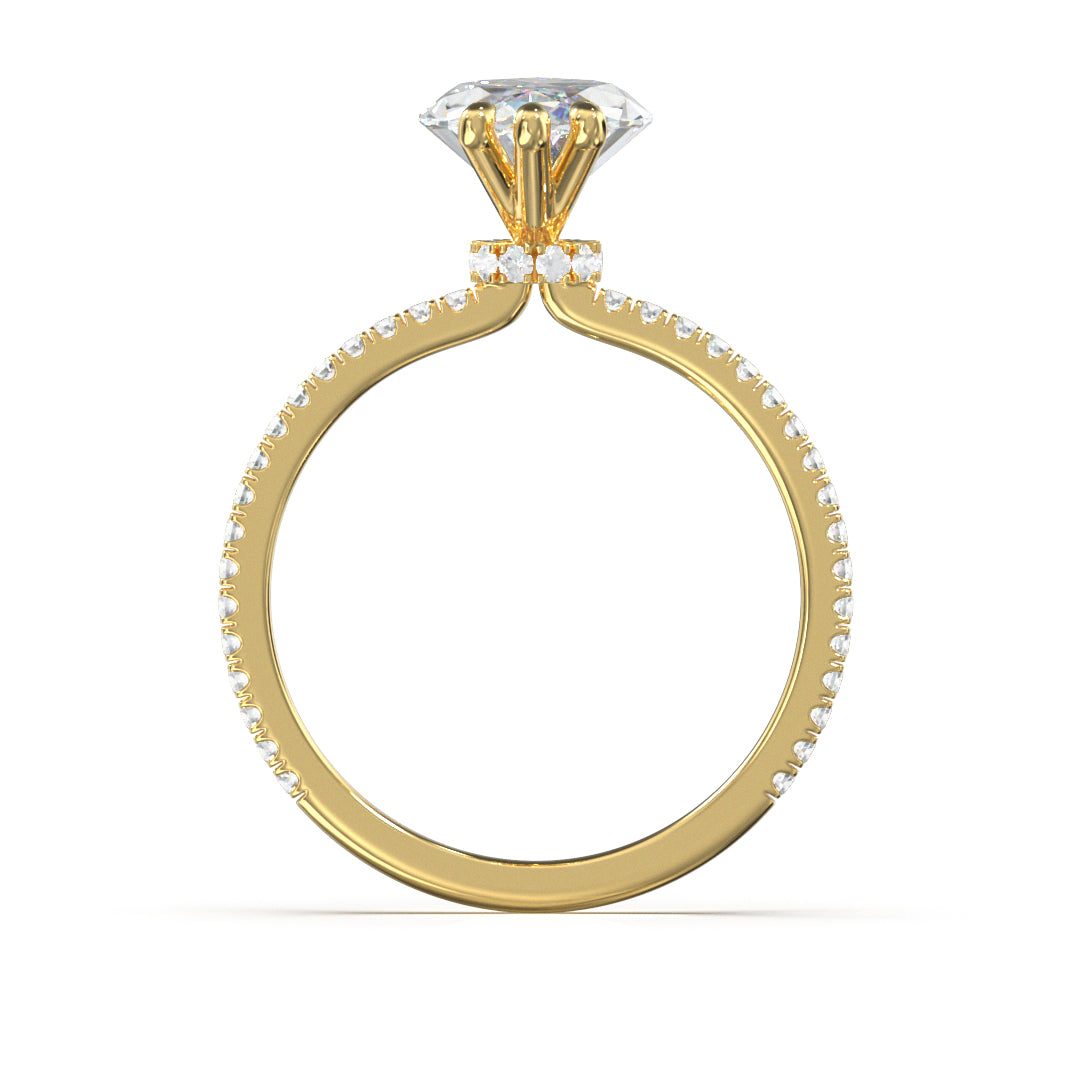 Marquise Cut Celestial Engagement Ring