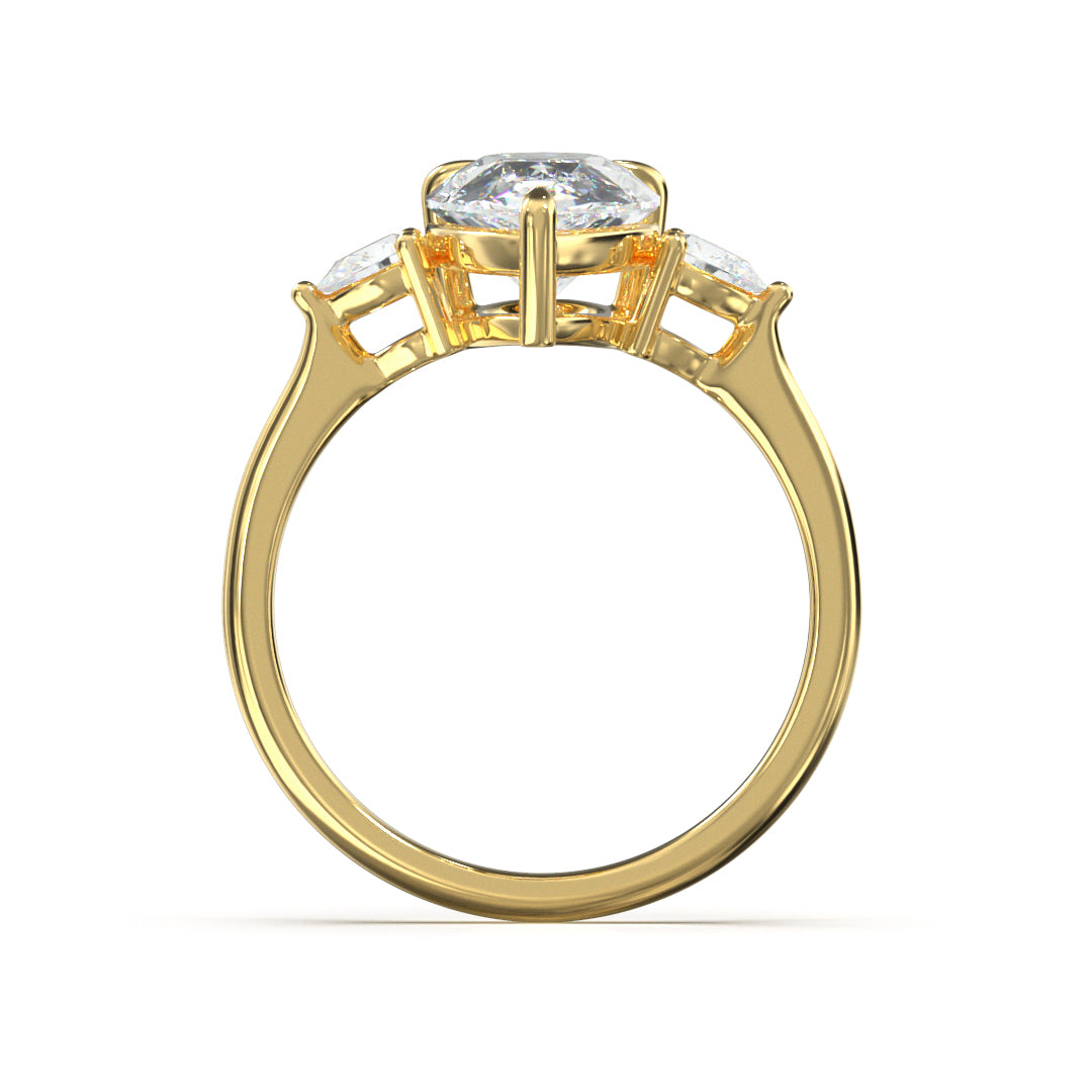 Pear Cut Trident Engagement Ring