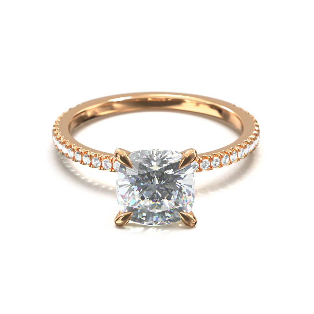 Cushion Cut Celestial Engagement Ring