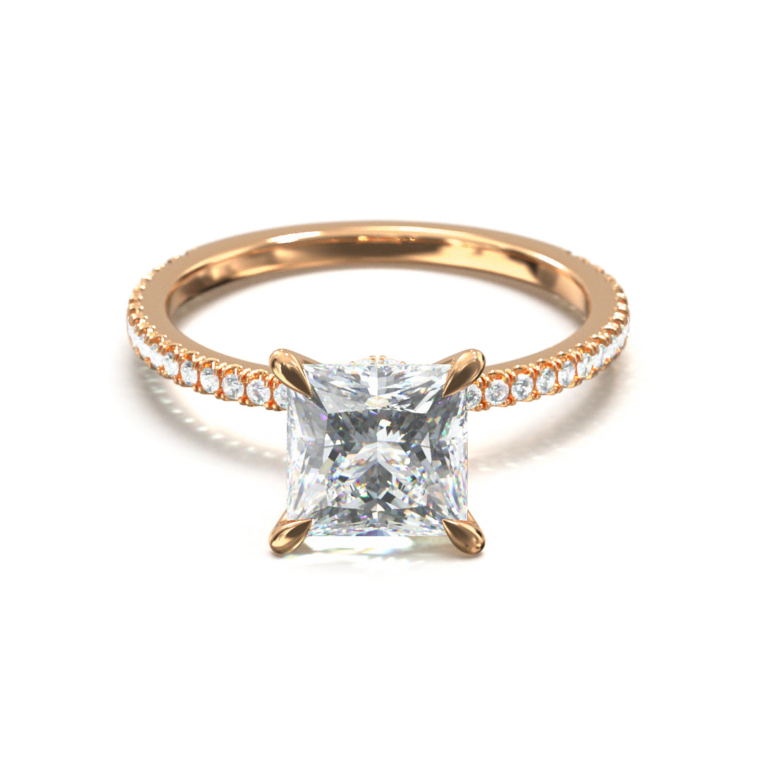 Princess Cut Celestial Engagement Ring