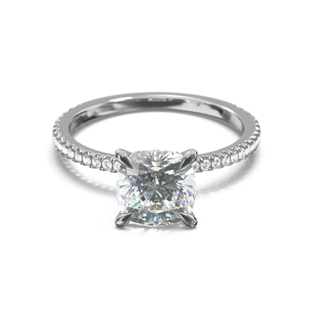 Cushion Cut Celestial Engagement Ring