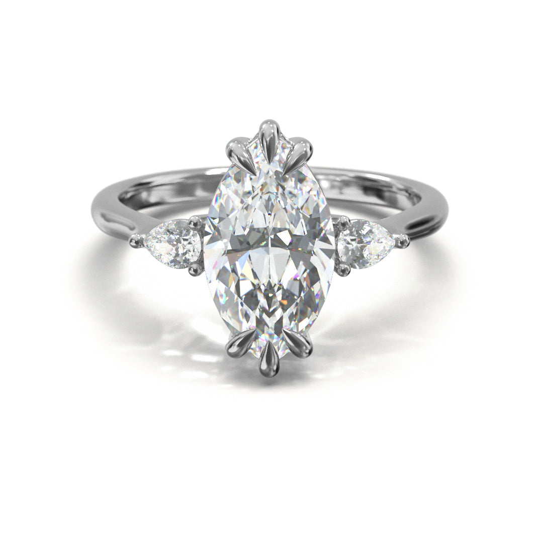 Marquise Cut Trident Engagement Ring