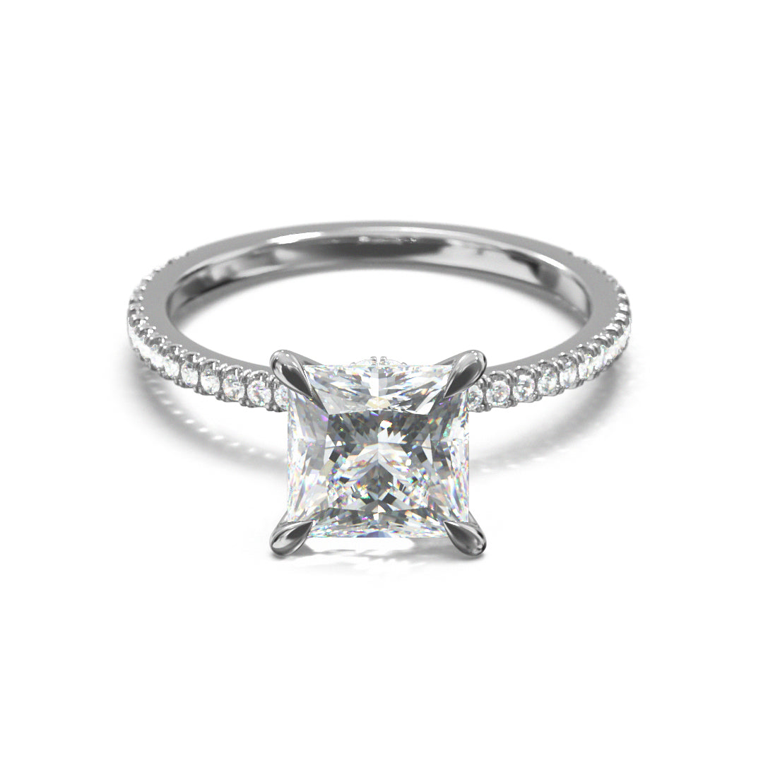 Princess Cut Celestial Engagement Ring