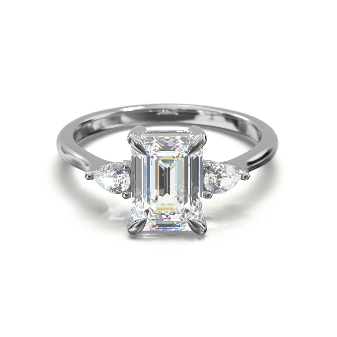 Radiant Cut Trident Engagement Ring