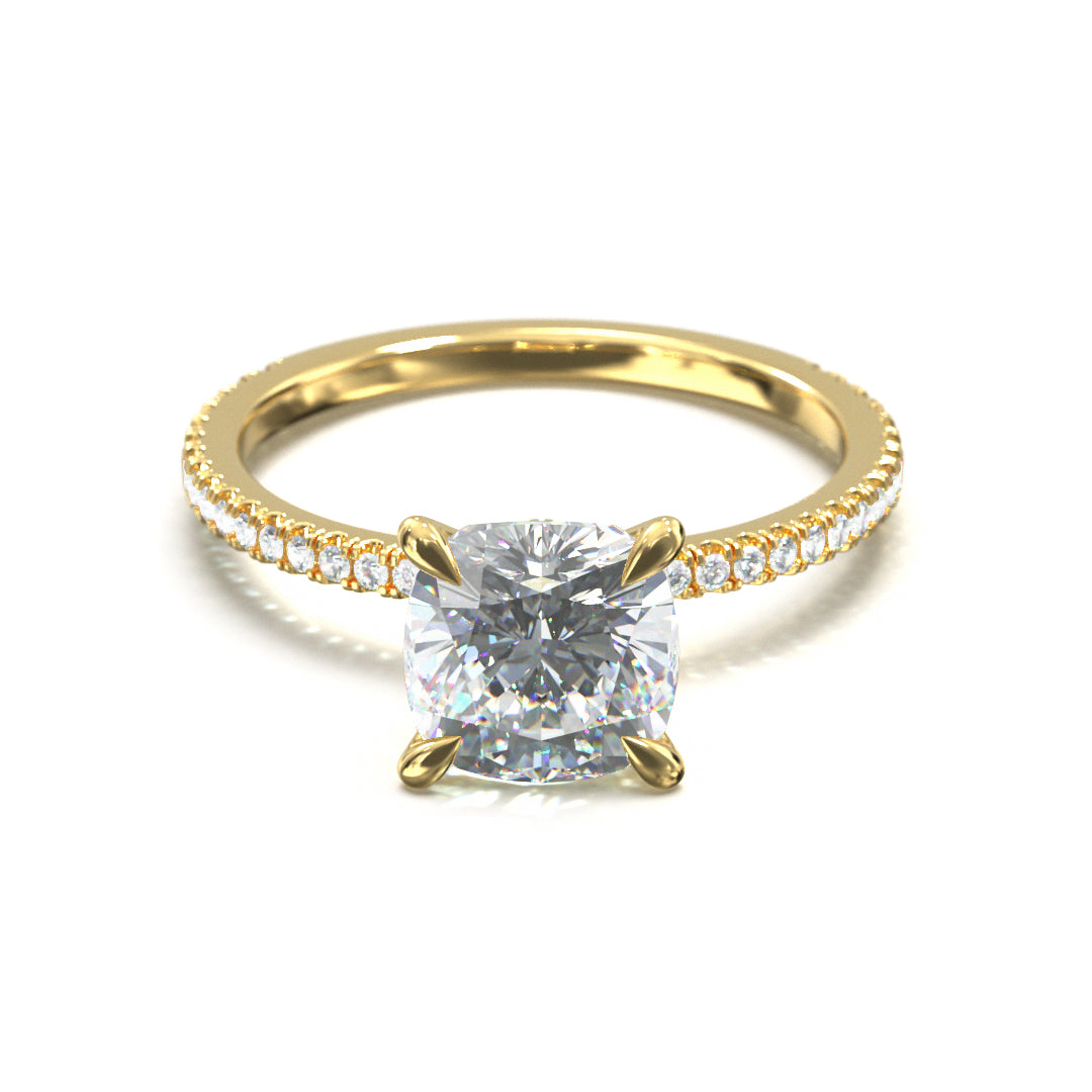 Cushion Cut Celestial Engagement Ring