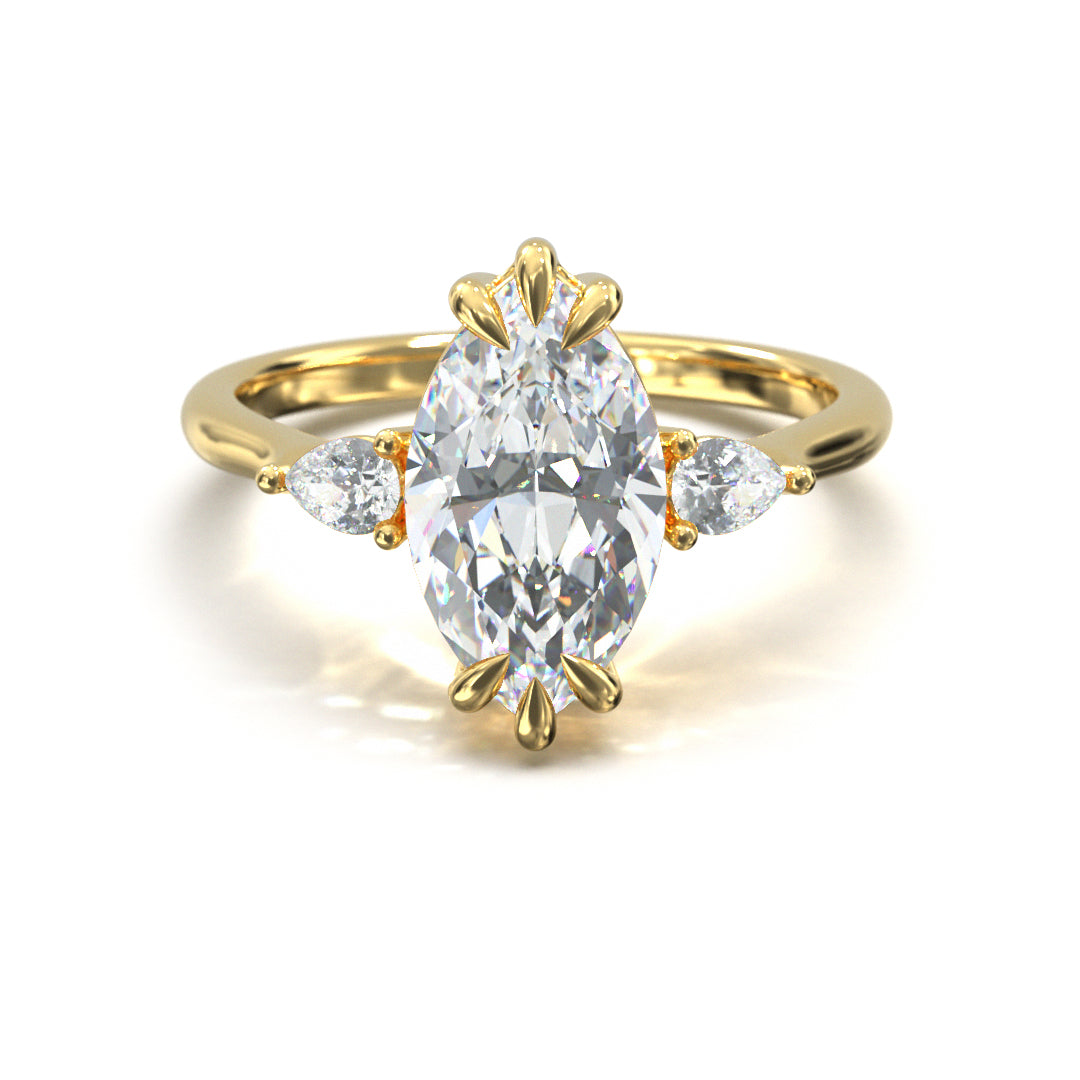 Marquise Cut Trident Engagement Ring