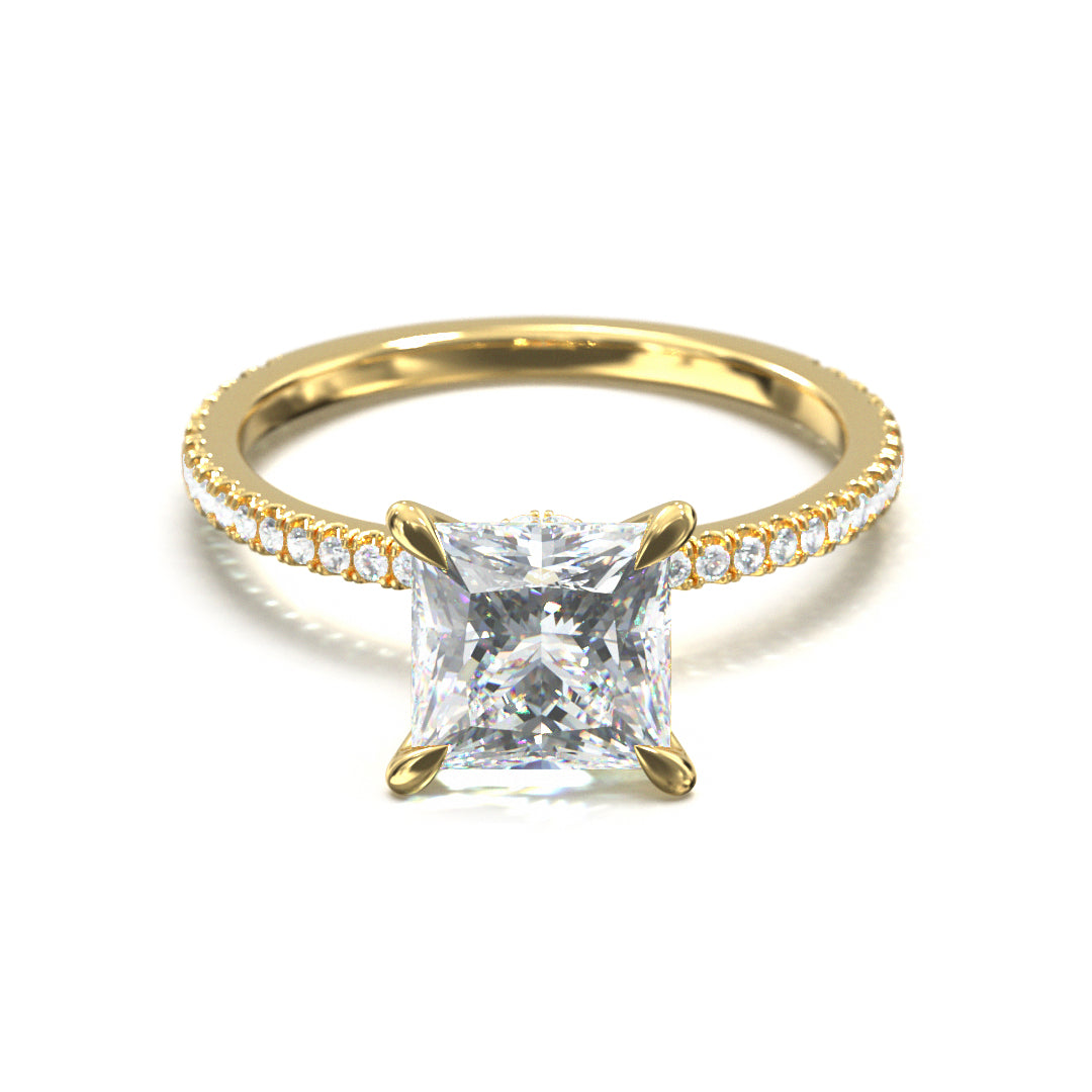 Princess Cut Celestial Engagement Ring